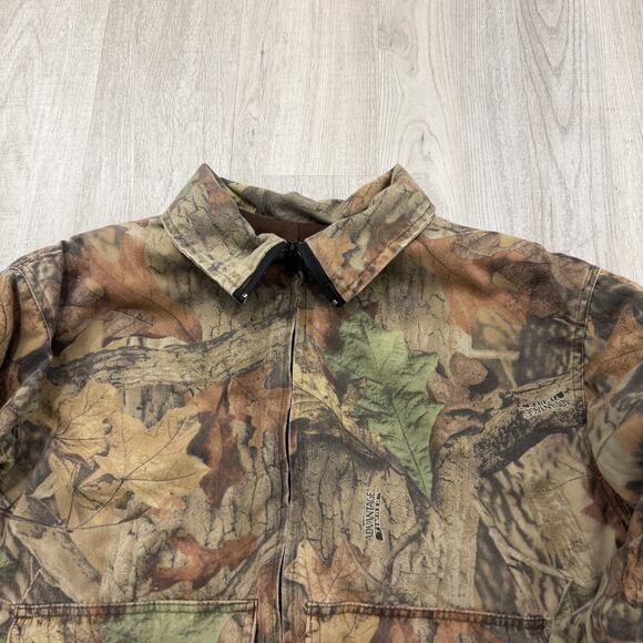 Vintage Camouflage Bomber Jacket Men's Large Boxy 90s Full Zip Camo Hunting 90s - Picture 3 of 7